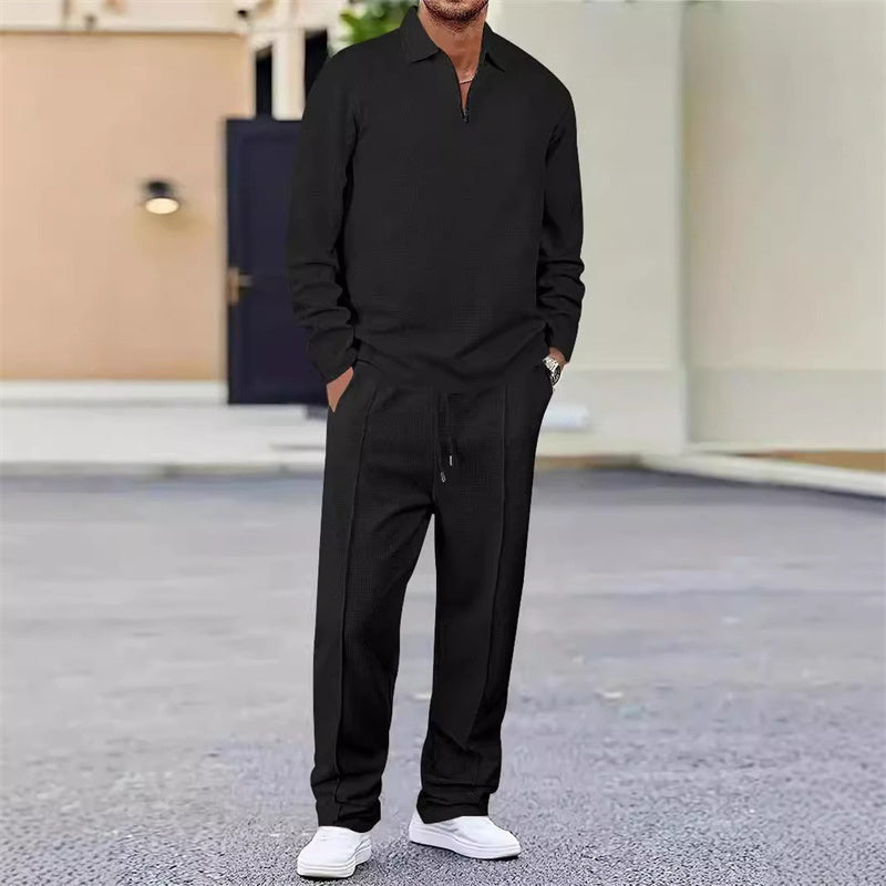 Cozy Waffle Zip Lounge Set