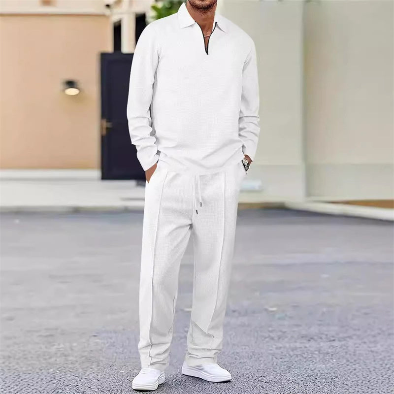 Cozy Waffle Zip Lounge Set