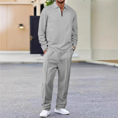 Cozy Waffle Zip Lounge Set