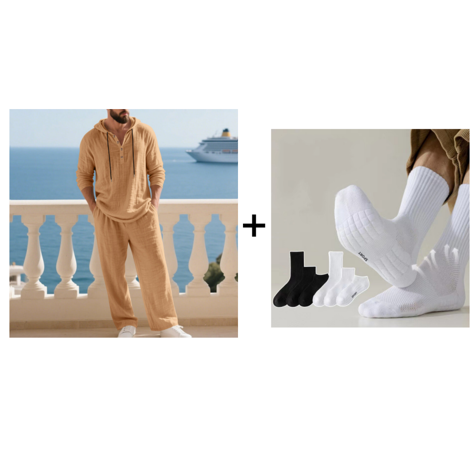 💥Men's Hooded Casual Loose Top & Pants 2-Piece Set👕👖