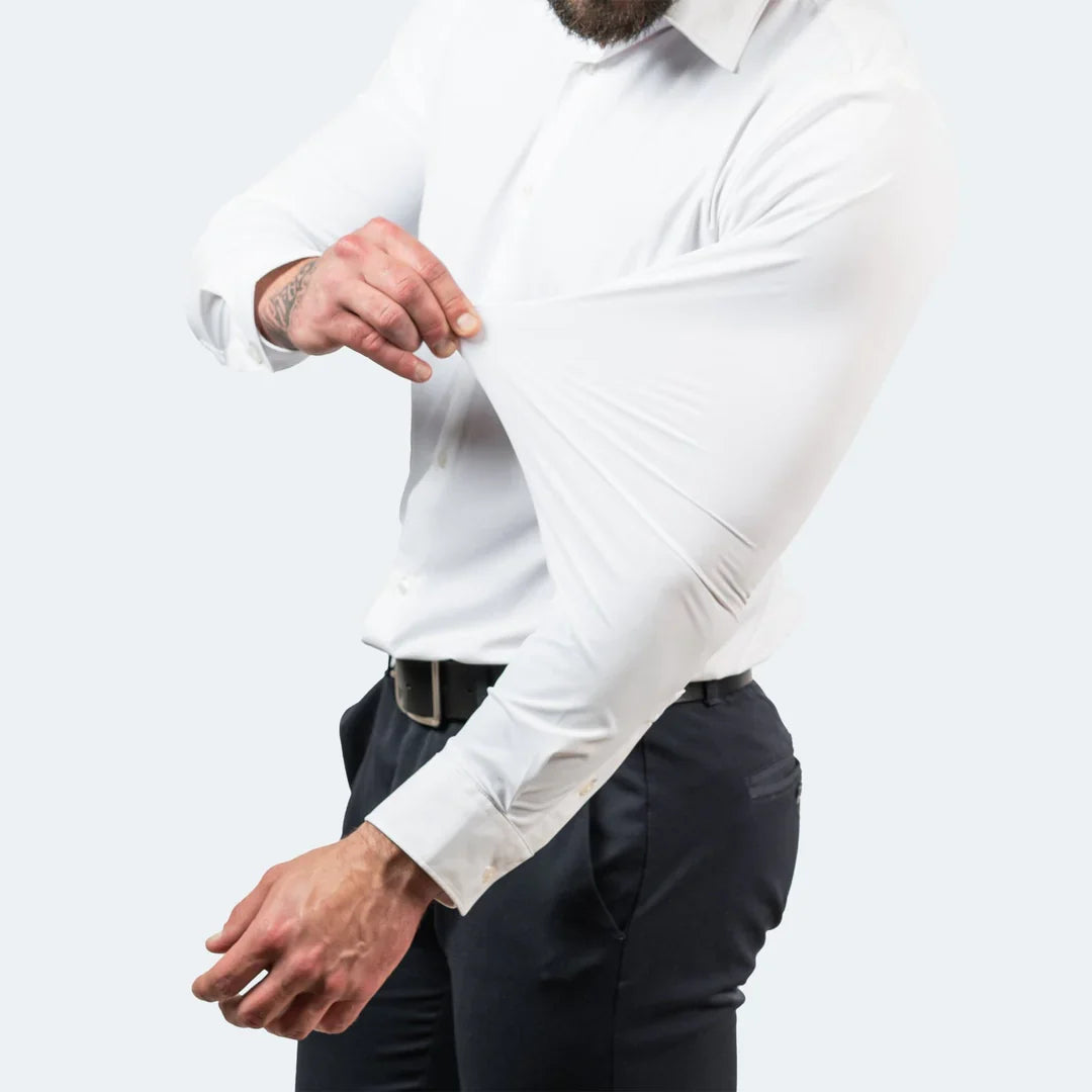 The "Infinite" Performance Dress Shirt | 4-Way Stretch & Zero-Iron